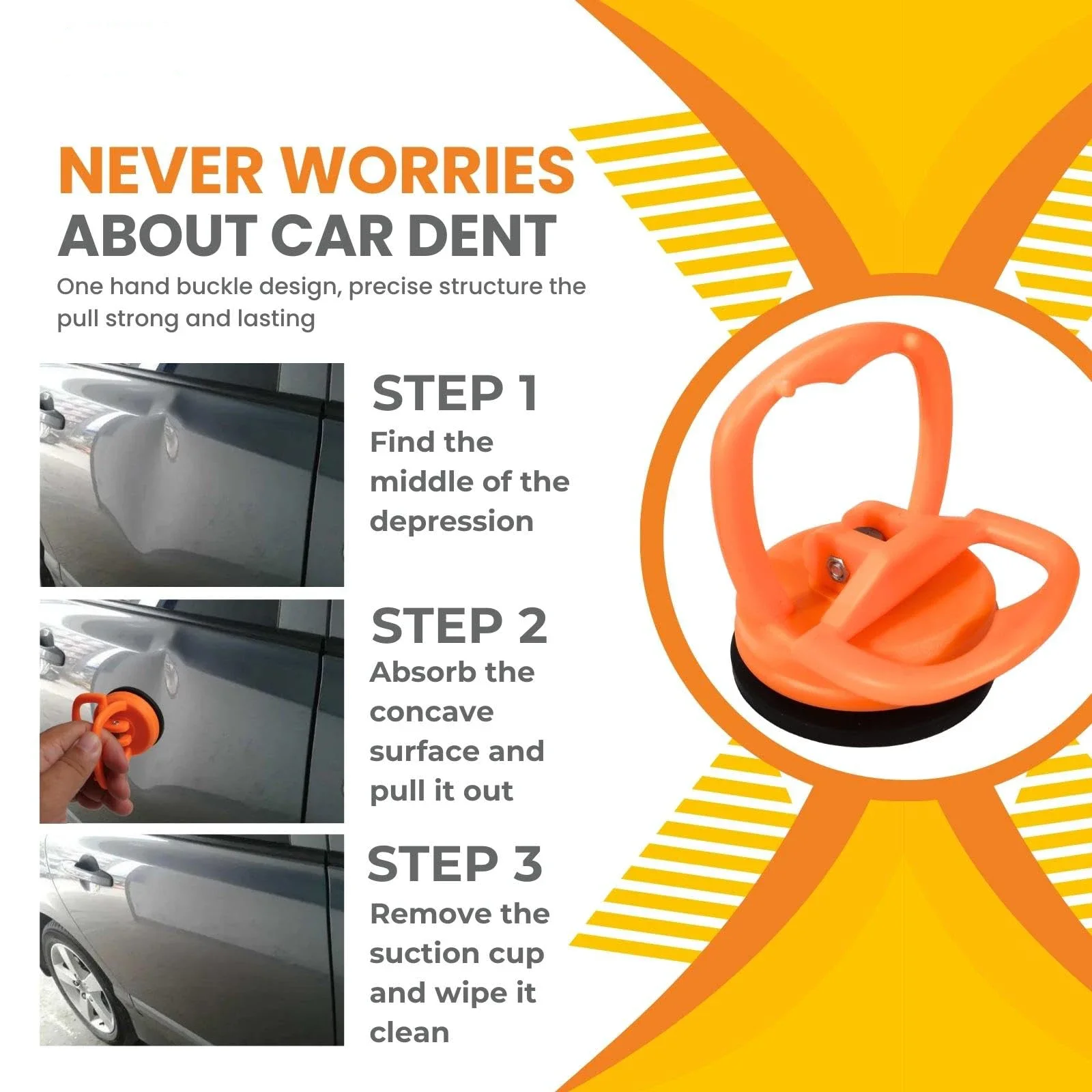 Car Dent Puller with Suction Cups, 2-Pack Dent Remover Tool Kit, Powerful Lifter for Paintless Repair, Suitable for Car