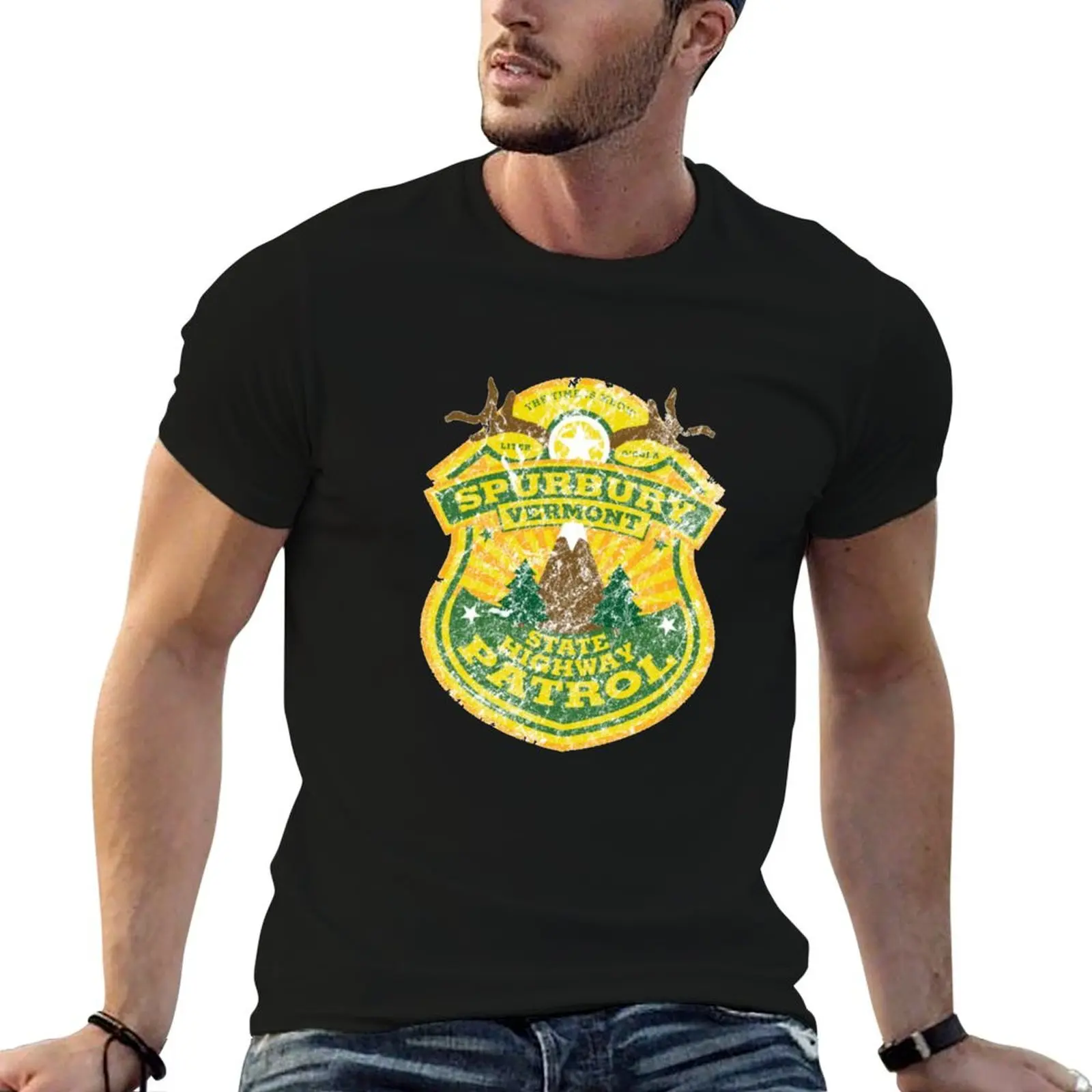Футболка Spurbury State Highway Patrol Vermont, мужская дизайнерская футболка, мужская роскошная футболка