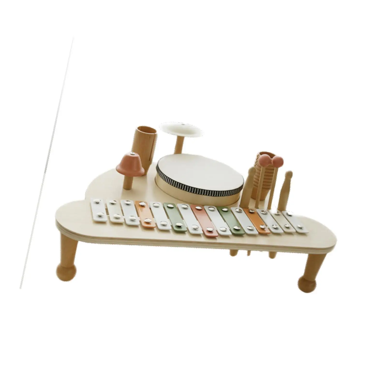 Montessori Xylophone Wood Sturdy Spaceship Music Station for Baby Boys Girls