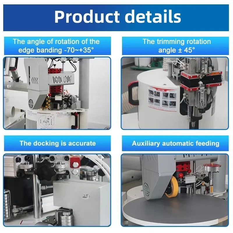 Double Stacked Arm Fully Automatic Curve Edge Banding Trimming All-In-One Machine  Distance Measurement