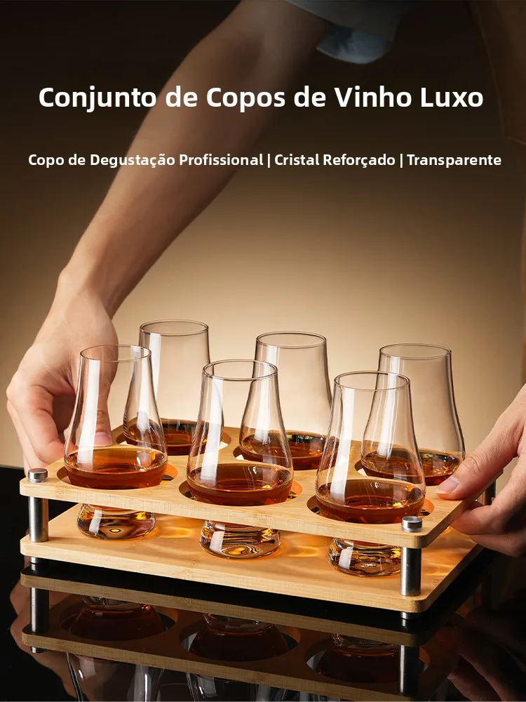 Conjunto de Copos de Degustação de Whisky em Cristal, Copo Profissional para Whisky Malt com Suporte, Design Retro Estilo Jap...