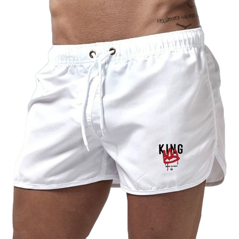 

King Printing Mens Beach Shorts Casual Seaside Jogging Shorts Sports Trousers Quick Drying Comfort Swimming Surf Shorts Summer