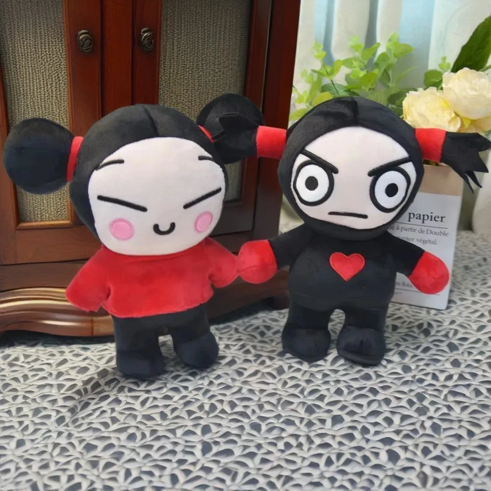 

25 см Kawaii Pucca и Garu, плюшевые игрушки, китайская кукла, мультяшные милые мягкие куклы, фигурка, подушка для сна, детский подарок на день рождения