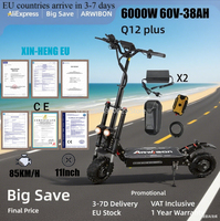 ARWIBON Q12 Plus Electric Scooter for Adults 8000W Motors 60V 38AH Vacuum Off-Road Tires High Performance Off-Road Escooter