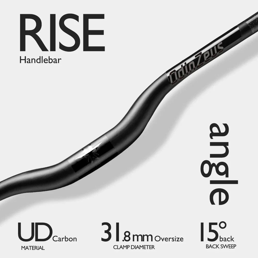 ODINZEUS Full Carbon Bicycle MTB Handleba Mountain Bike handlebar/Flat/Rise Clamp 31.8mm660-740mm back sweep 6°/15°