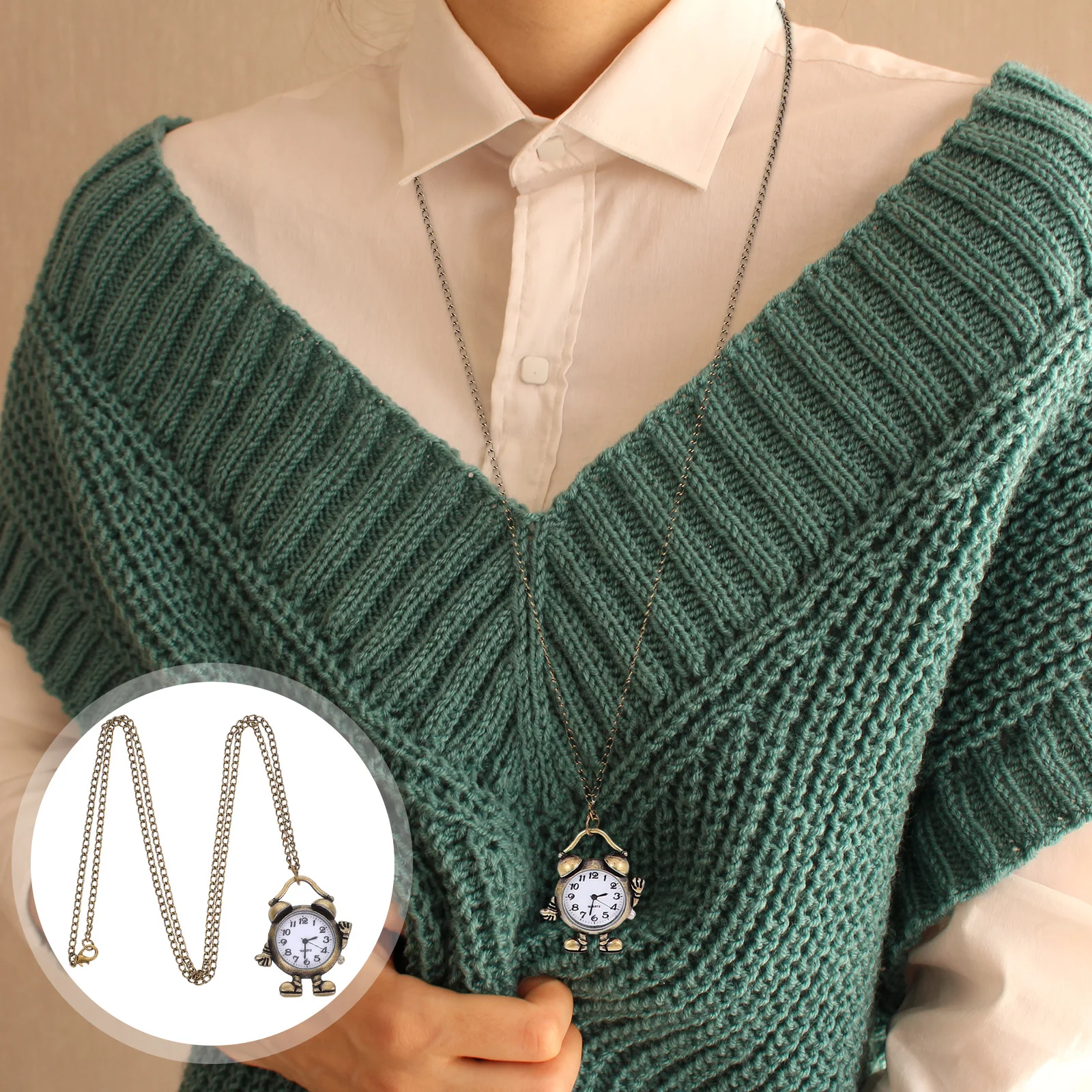 

Vintage Pocket Watch Retro Adorable Quartz Alloy Durable Practical Fashionable Matching Outfit Gift Pocket Watch