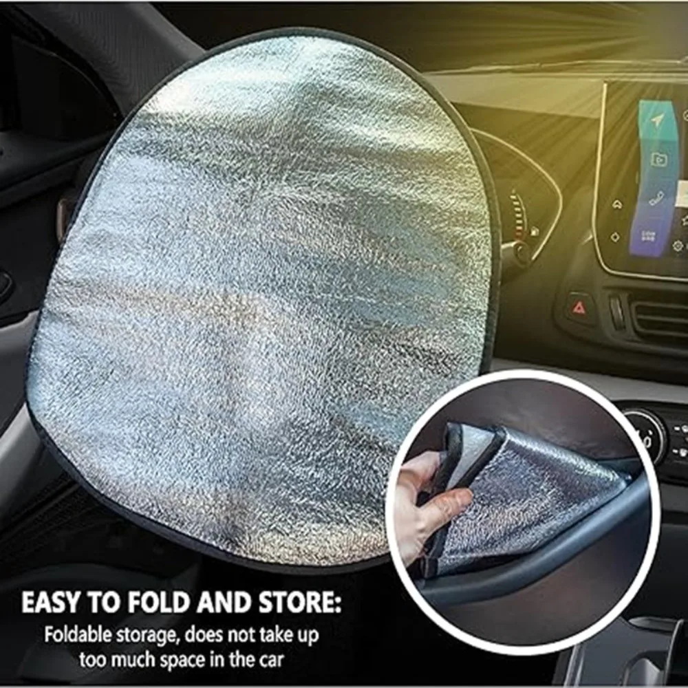 Steering Wheel Sun Shade Covers Universal Foldable Thick Foil Anti Heat Sun-proof Auto Interior Accessories for Car Truck Van
