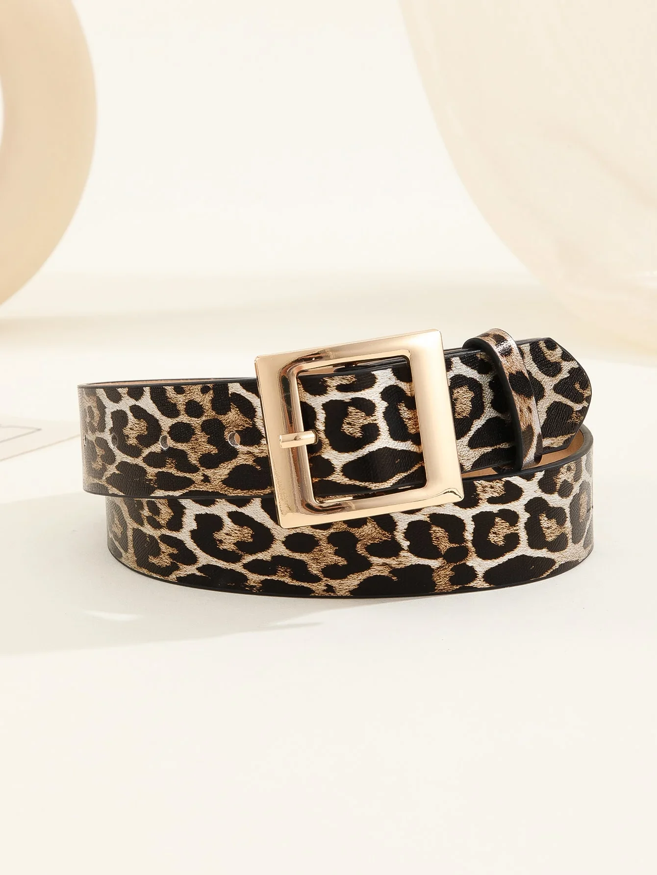 

Vintage Chic Leopard Print Belt - Soft PU Leather, Classic Design, Adjustable Buckle, Casual Jeans Pants Accessory cinto