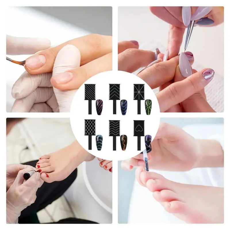 1 Set Manicure Cat Eye Magnet 3D Magnetiron Nail Polish Gel Varnish Strong Magnet Heart Pattern Magnetic Stick Wand Nail Tools