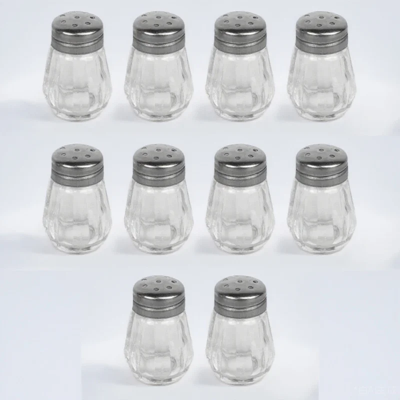 

10Pcs Mini Kitchen Seasoning Bottles Salt Pepper Shakers Bbq Spice Containers Practical Design Glass Salt Shaker