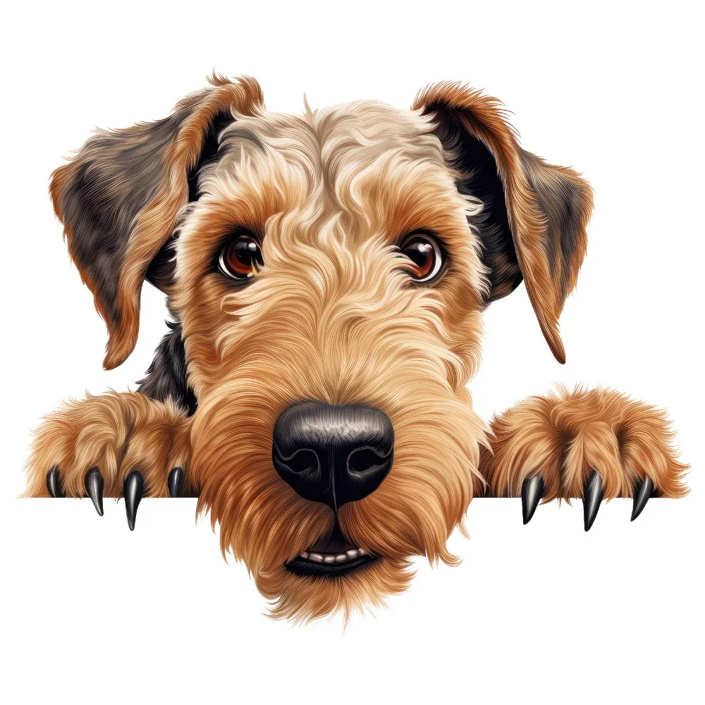 Airedale Terrier Dog Vinyl Sticker, Weatherproof Decal for Car Window Bumper Laptop Motorcycle Helmet