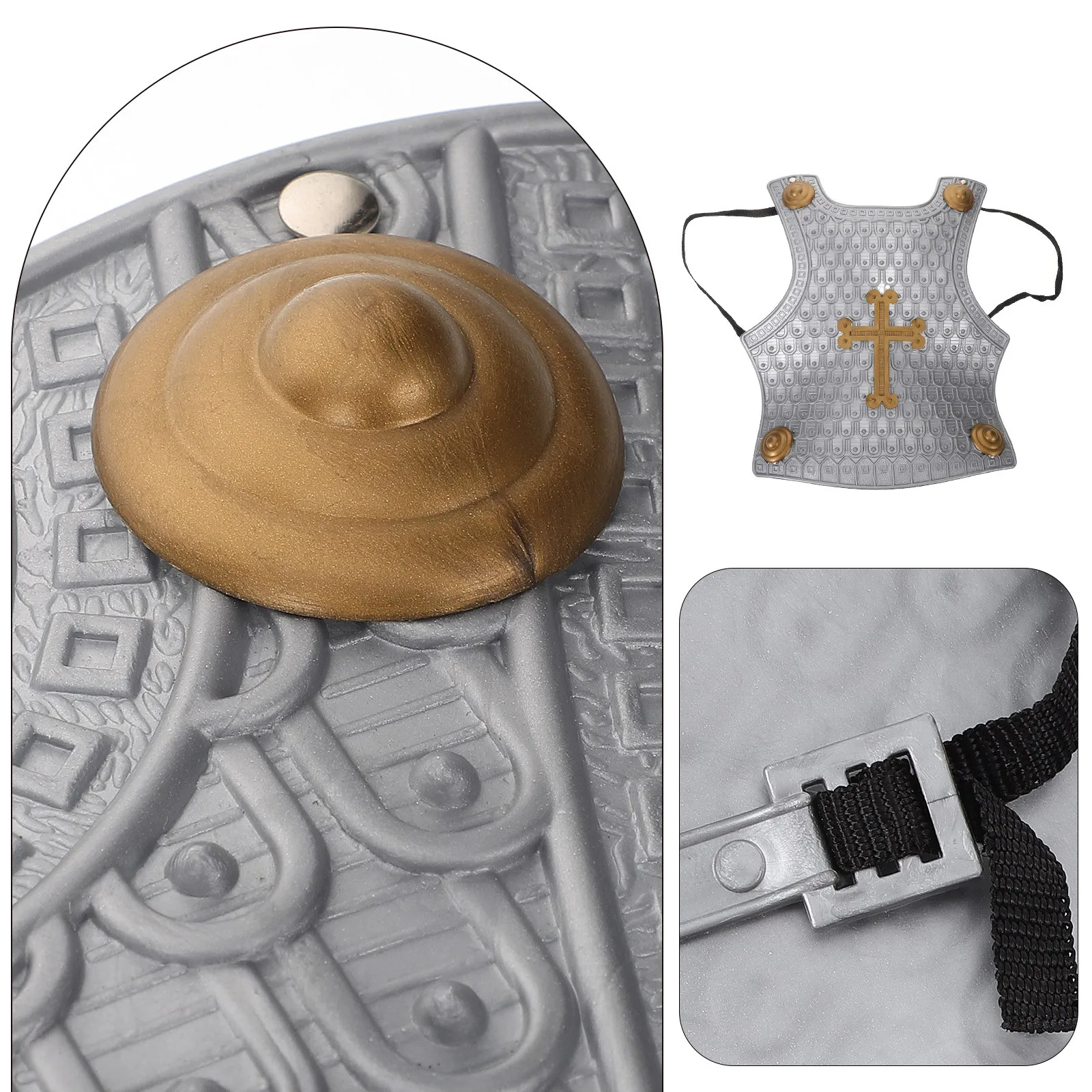 어린이를 위한 플라스틱 놀이 갑옷, 파티 게임 복장 소품, 유아를 위한 복고풍 스타일의 작은 갑옷, 코스프레 수행