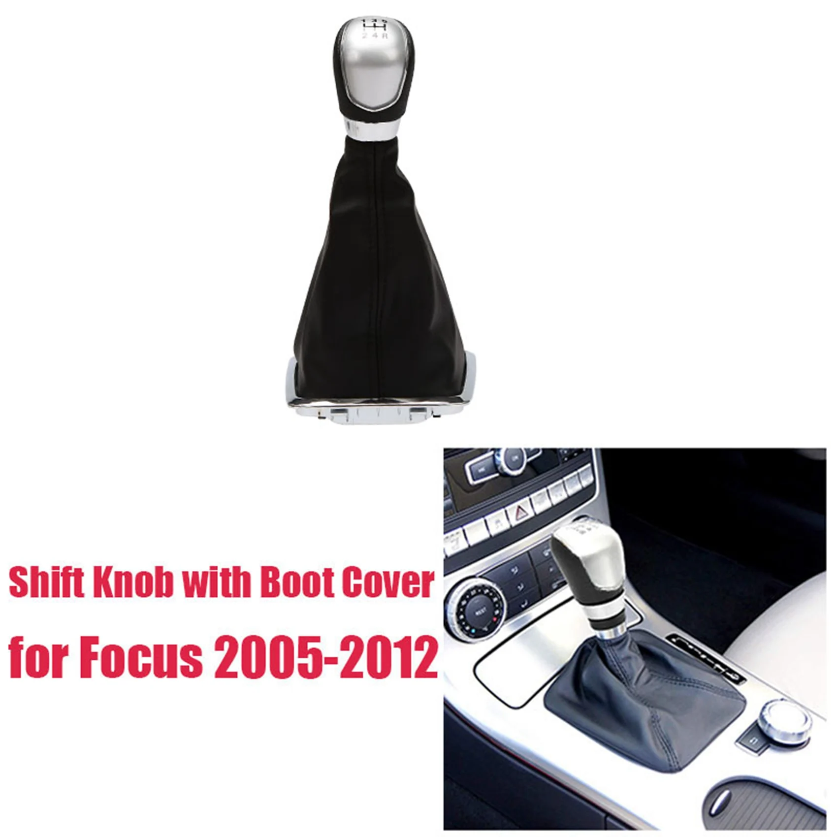 Car ABS+PU Gear Shift Knob with Dust Cover for Ford Focus / Focus 2 Mk2 2005-2011 Car Styling 5 Speed