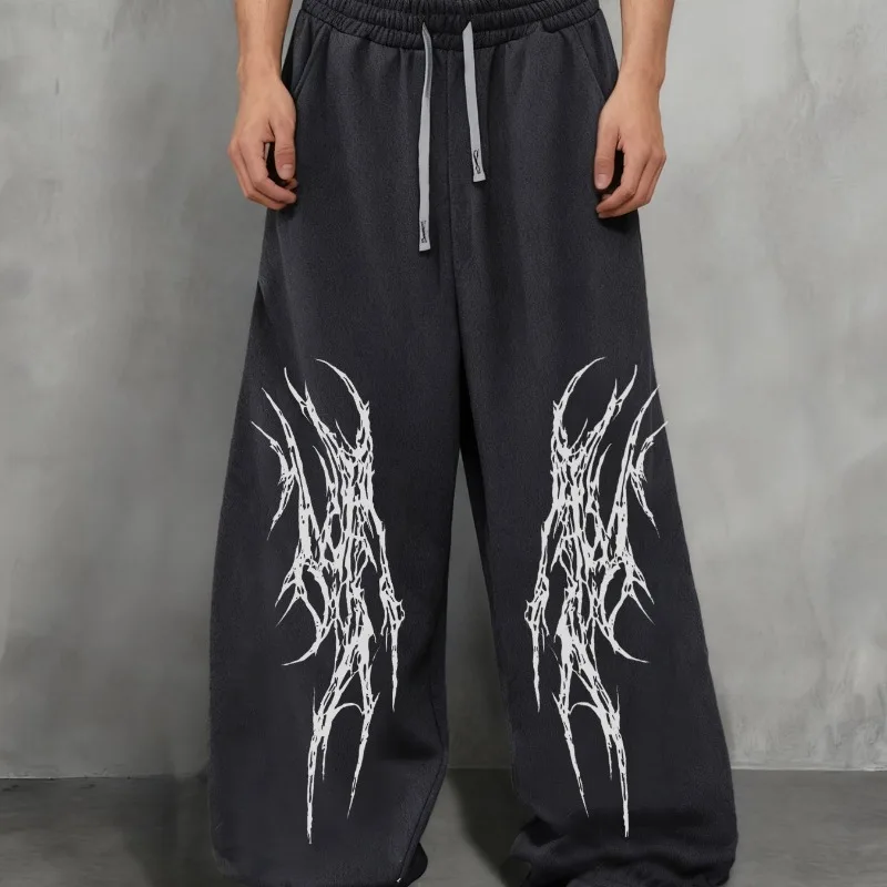 American Street Pantalones deportivos de estilo oscuro Pantalones casuales para hombres con forro polar para correr Nuevo estilo Adecuado tanto para hombres como para mujeres