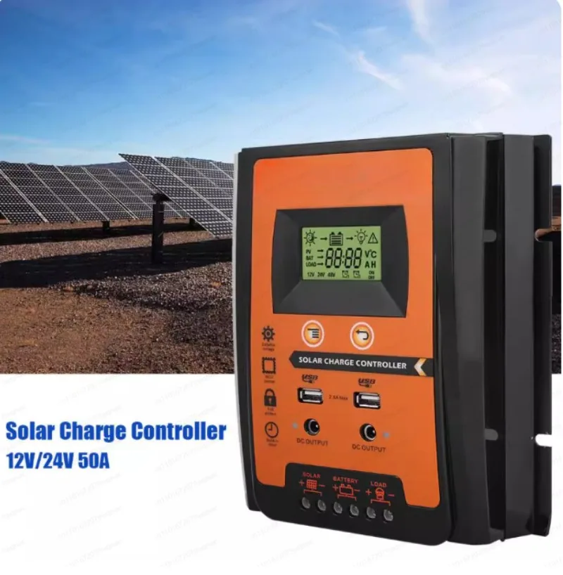 0A 50A 70A جهاز التحكم بالطاقة الشمسية 12V24V بطارية متوافقة مع شاحن الطاقة الشمسية #2