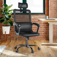 Advanced office desk computer chair, ergonomically comfortable rotating gaming home mesh high back chair with wheels