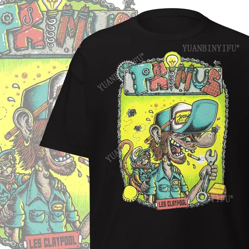 

Футболка Primus: футболка в стиле фанк-рок-группы 90-х годов, хлопковая футболка унисекс с рисунком, винтажные уличные футболки с круглым вырезом и короткими рукавами