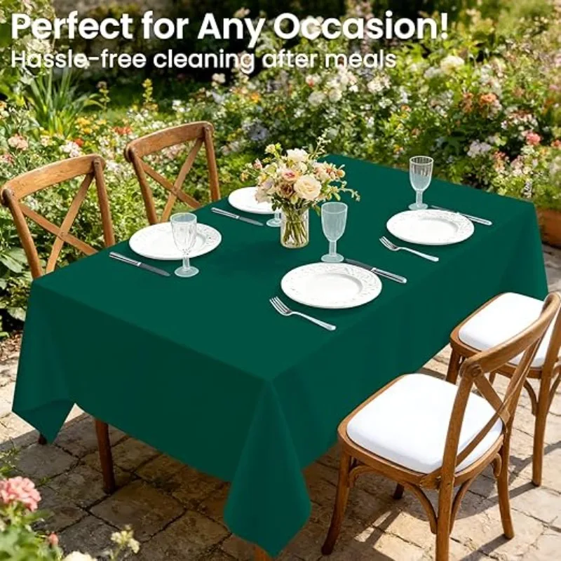 4Pcs Disposable Plastic Tablecloths 137×183cm, Suitable for Lawn Picnics, Anniversary Dinners and Daily Home Party Decorations.