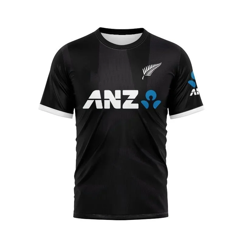 Neues 3D-gedrucktes Neuseeland-Krikettrikot mit kurzen Ärmeln, bequem, schnelltrocknend, geeignet für den Heimgebrauch, mit Y2k-Fan-Geschenken. – Detail 10