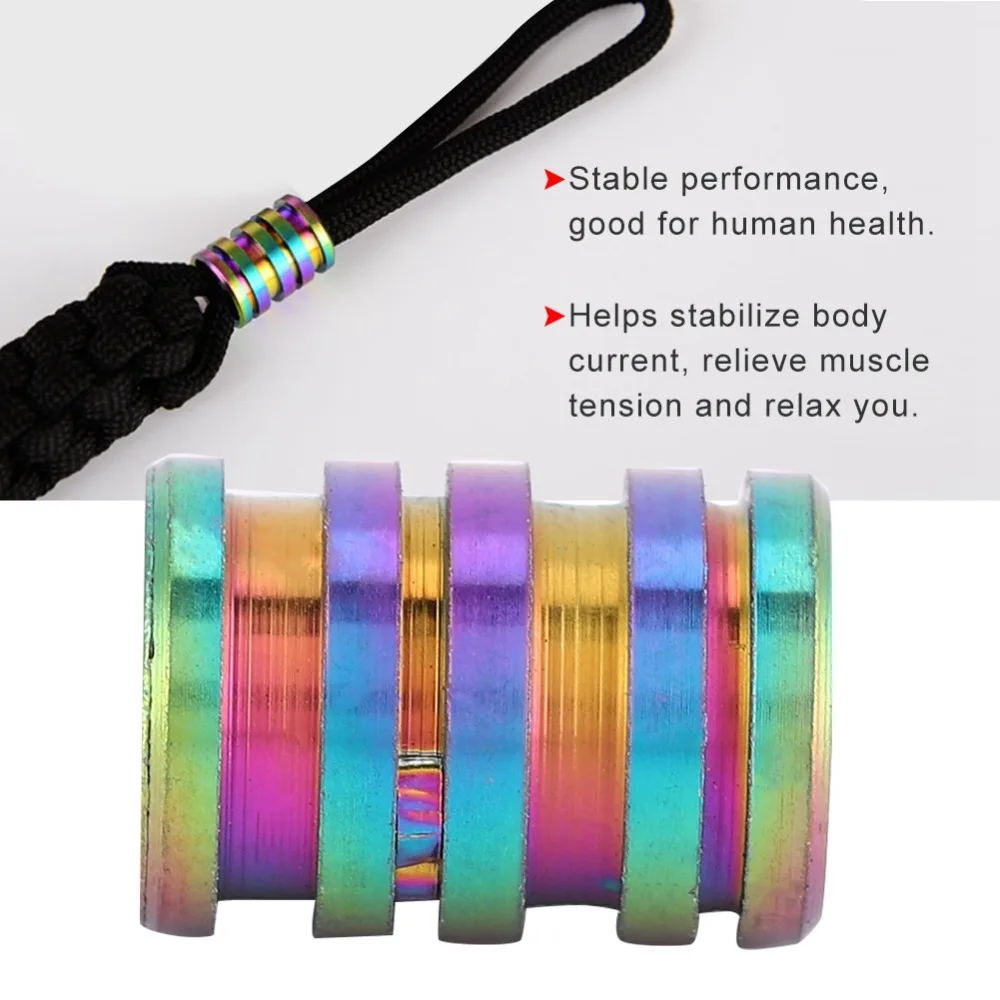 3 Pcs Column Spacer Titanium Alloy Knife Beads Groove Spacer Multicolor Parachute Cord Bead Lanyard Beads Outdoor Lanyard
