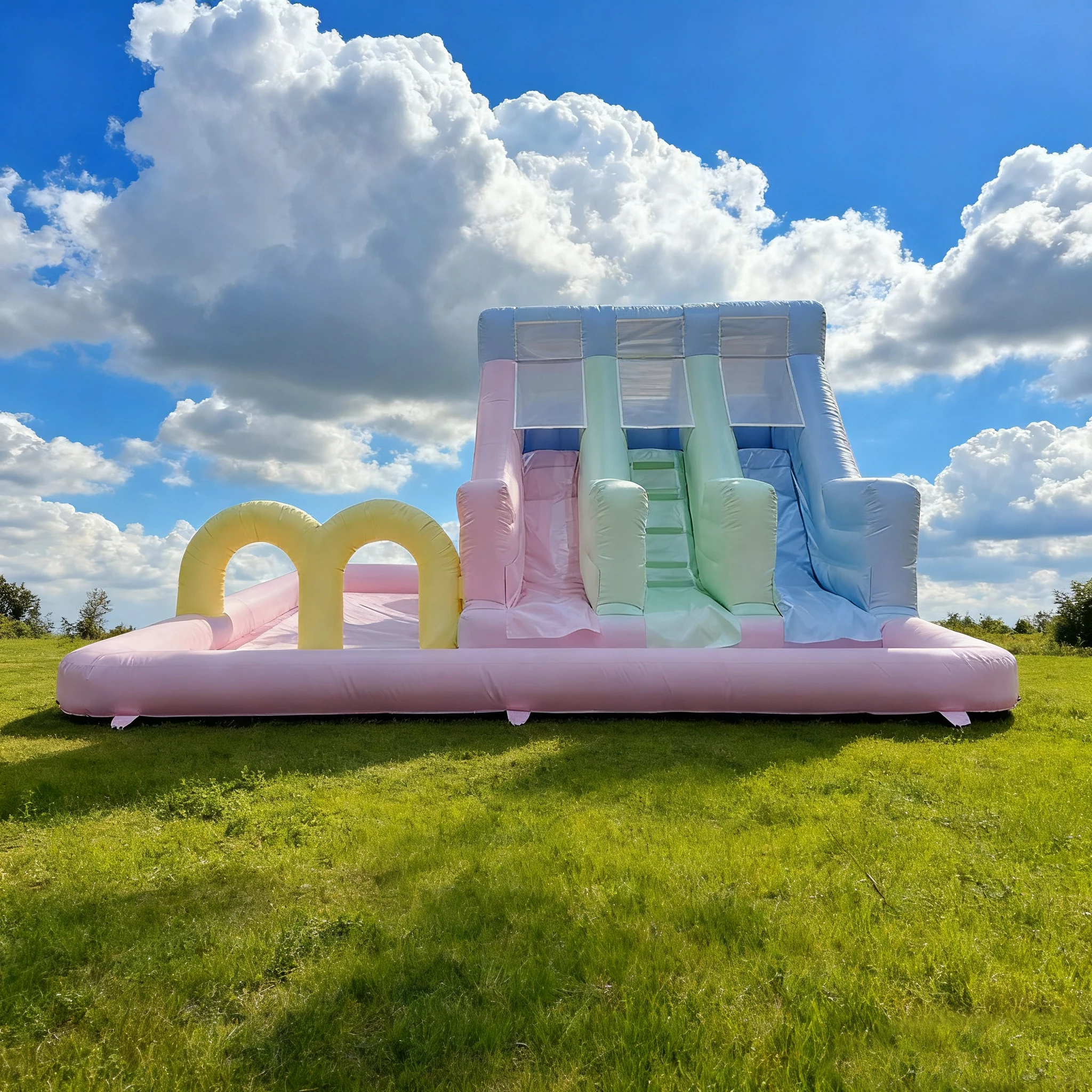 Castillo de salto inflable popular con tobogán, castillo inflable para interiores y exteriores + soplador incluido
