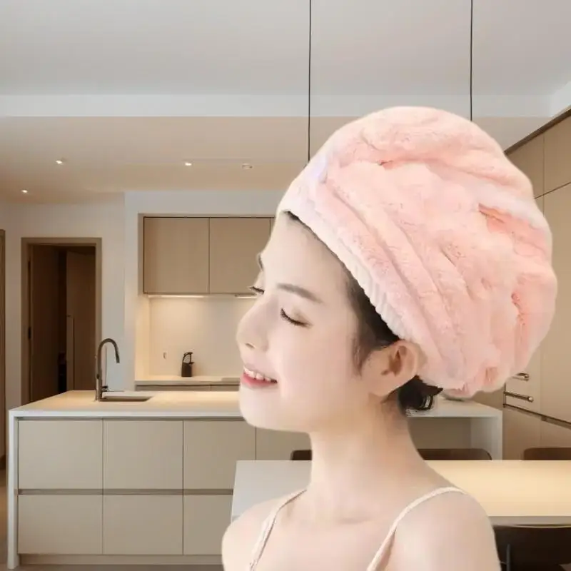 1 Stück Verdickte und Super Saugfähige Haartrockenmütze zum Haare Trocknen, Schnelltrocknende Mütze, Haartrockentuch für Frauen – Detail 6