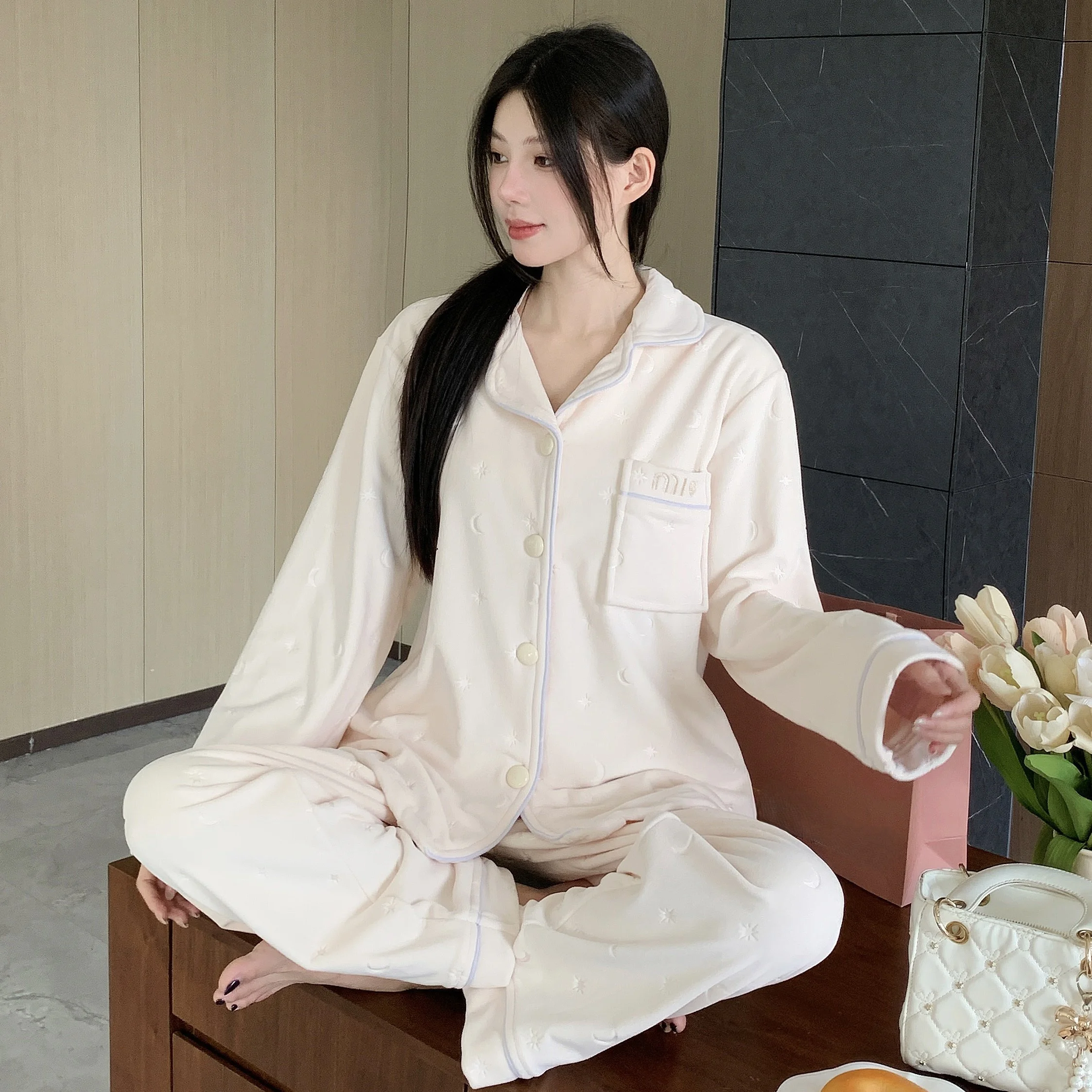 

Pajama Sets Japanese Women Fall Rayon Sweetheart Nightwear Youth Design Night Set Collared Three Quarter Sleeve Short Pants Soft