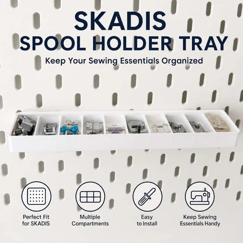 Skadis Pegboard Sewing Machine Presser Foot Holder Sewing Accessories Storage Organizer Wall Mount Rack