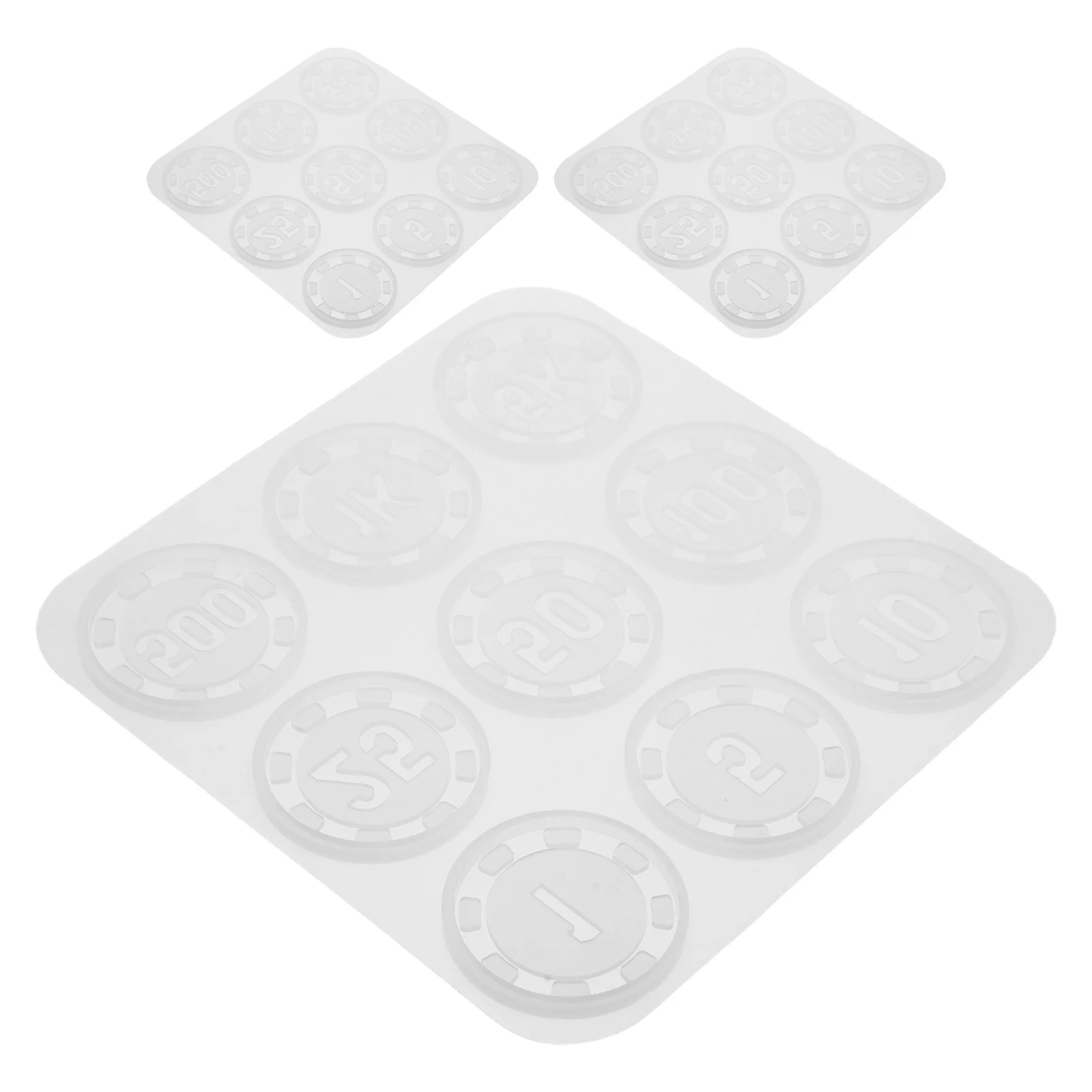 

3pcs Silicone Poker Chip Reusable Epoxy Resin Crafts Diy Game Coin Making Kit For Party Entertainment Projects