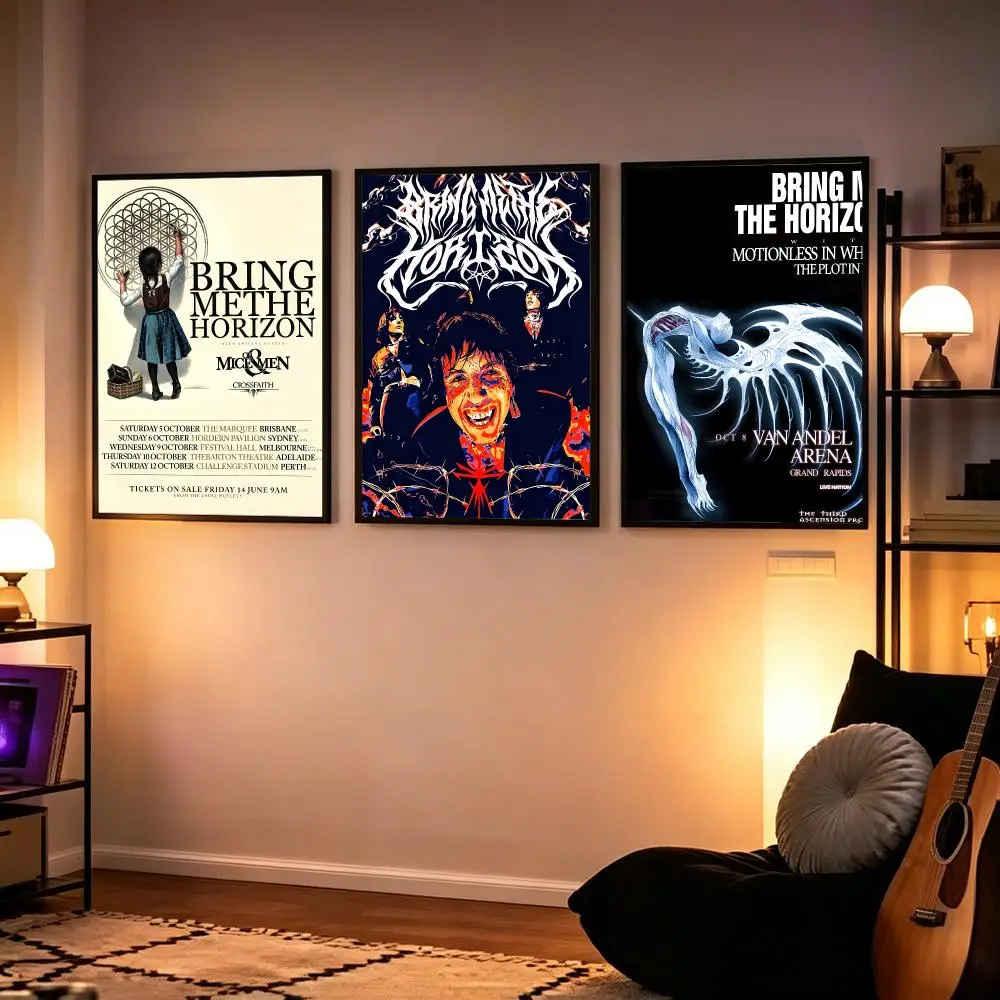 Band Bring Me The HorizonS Poster Poster Retro HD Self-Adhesive Wall Sticker Art Café Home Bedroom Living Room Decor Gift