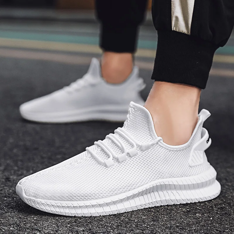 YRZL Breathable Men Casual Running Shoes Lightweight Outdoor Male Walking Shoes Comfortable Big Size Anti-slip Mens Sneakers