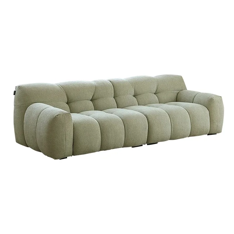

Cream wind French candy sofa small apartment living room modern simple Internet celebrity double three retro fabric sofa