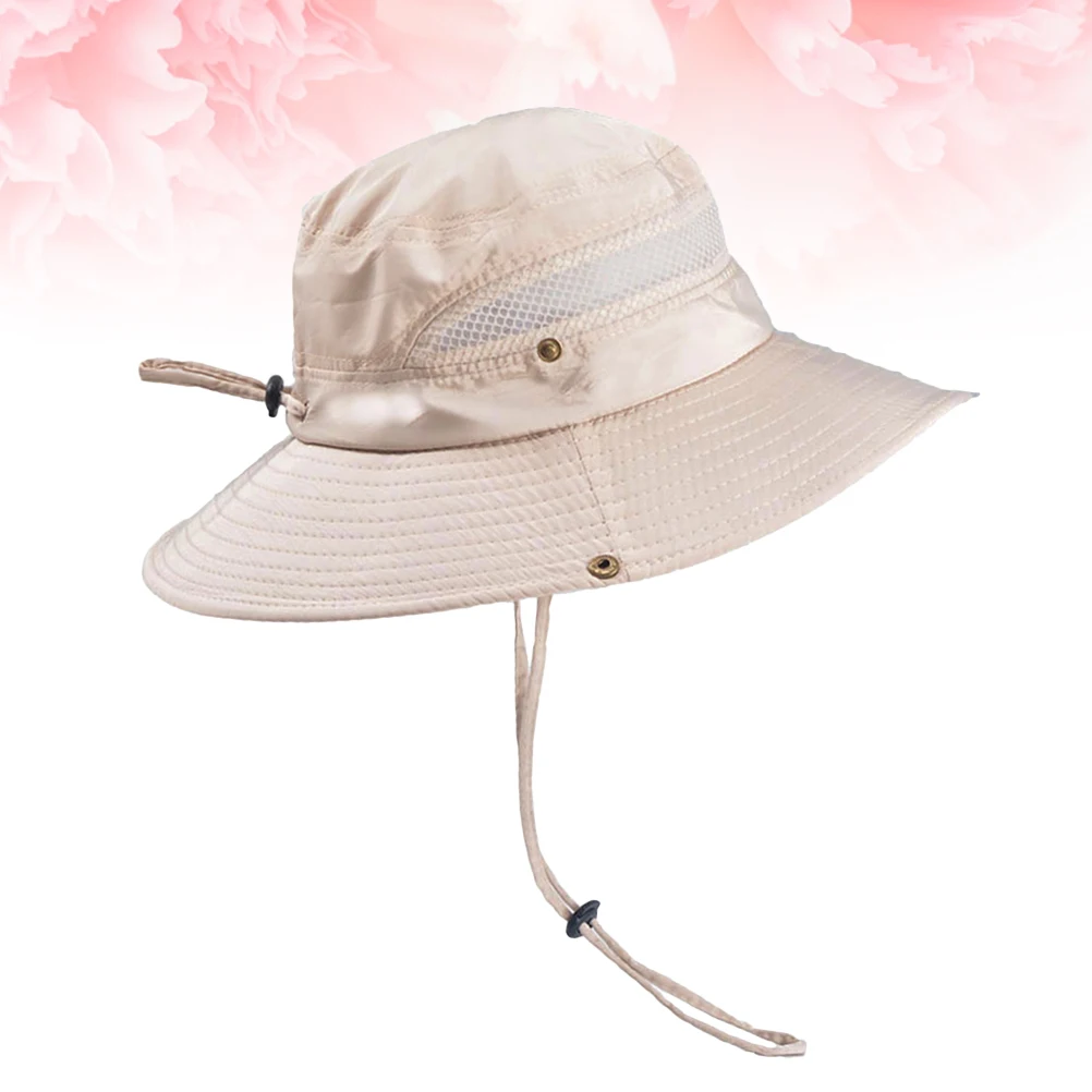 

Fisherman Hat Wide Brim UV Protection Sun Hat Adjustable Chin Strap Polyester Material Suitable for Fishing Hiking Camping Daily