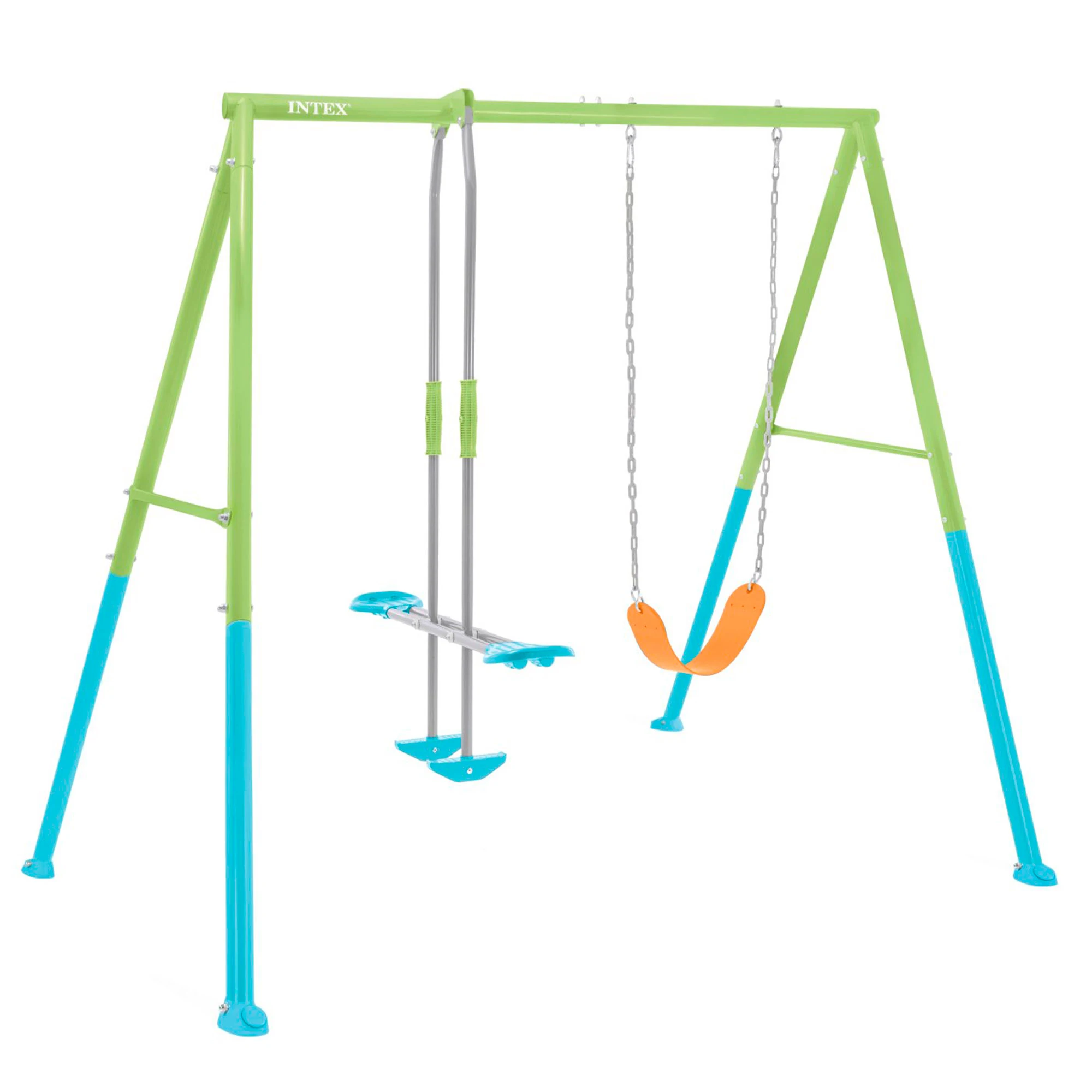 INTEX swing for children, metal, height adjustable, garden swing, swing for children, up to 10 years, playground, garden swing seat, playground accessories