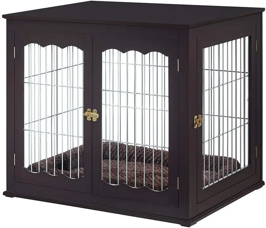 

Furniture Style Dog Crate for Medium Large Dogs, Indoor Aesthetic Dog Stuff Kennel, Modern Decorative Wood Wire