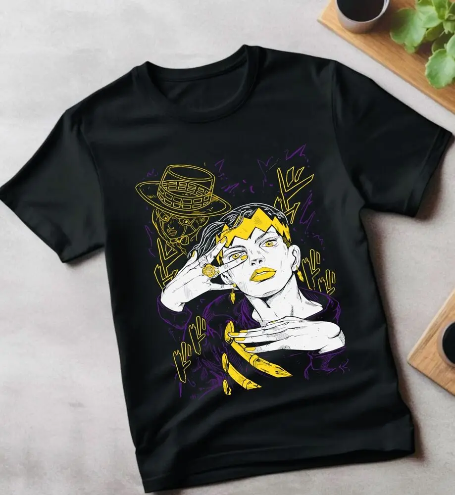 

Rohan Kishibe T-Shir,Jojo's Bizarre Giorno Giovanna anime Black T-Shirt All Size