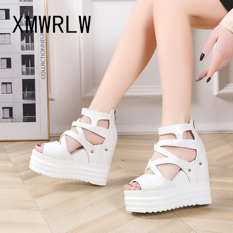 

XMWRLW PU Leather Platform Sandals For Women Summer Shoes High Heels Female Sandals Summer Women Wedges Shoes Platform Sandal