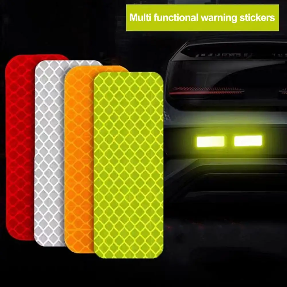 14Pcs Reflective Car Decal Safety Warning Reflector Tape Car Stickers Anti Collision Warning Reflector Sticker Auto Accessories