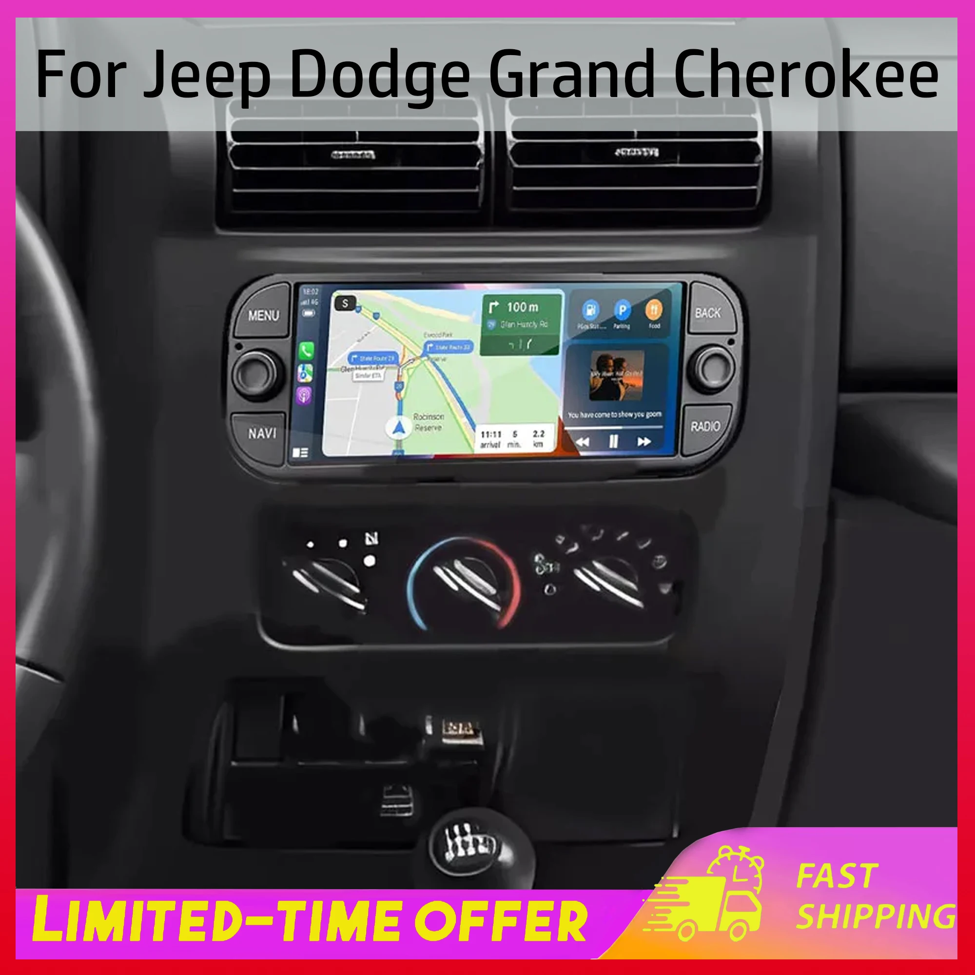 

Автомагнитола Android 15 (2+32 ГБ) 6,86 дюйма для Jeep Dodge Grand Cherokee с CarPlay, Android Auto, GPS, WiFi, FM/RDS, Bluetooth и AHD