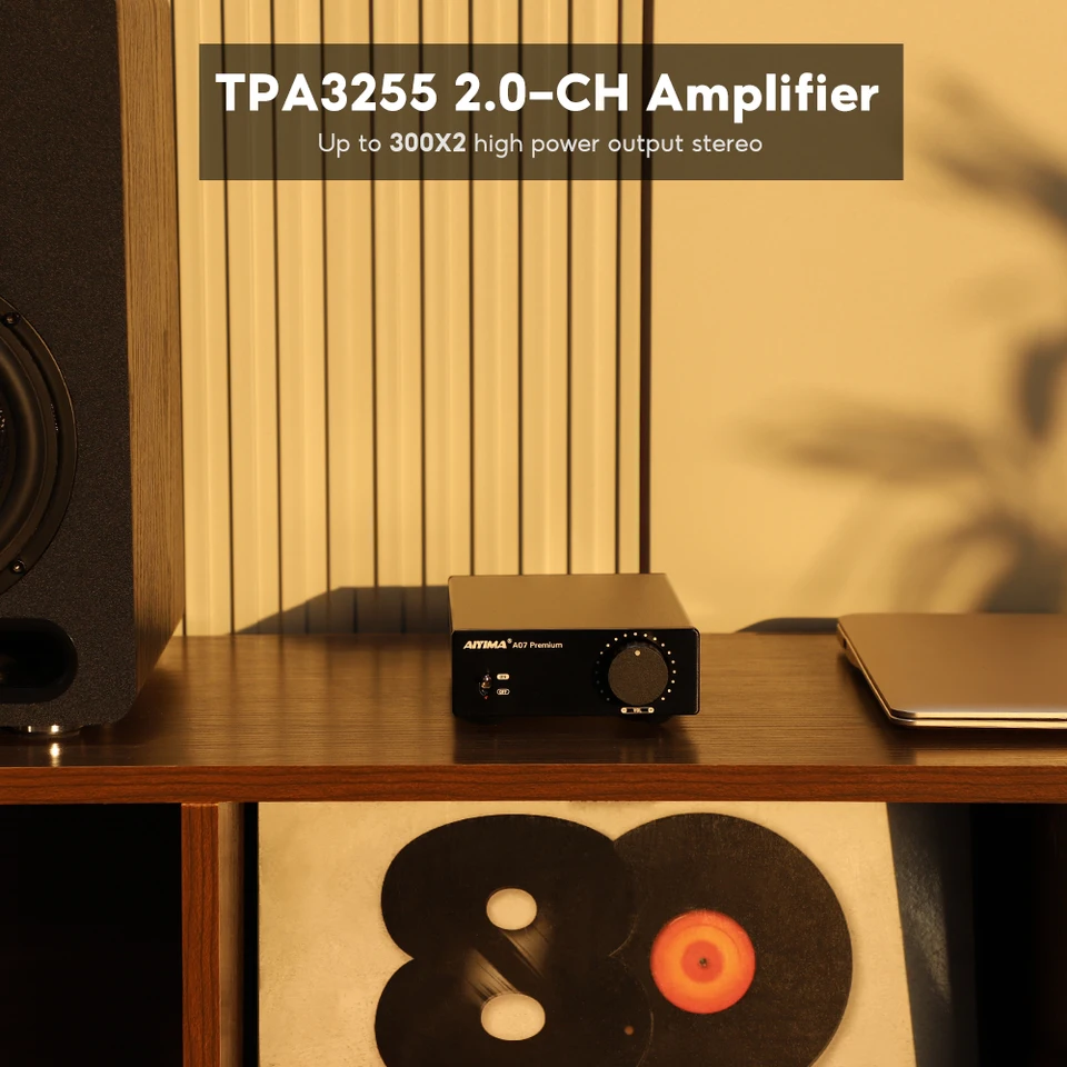 AIYIMA A07 プレミアム TPA3255 パワーアンプ 300Wx2 クラスD ステレオ