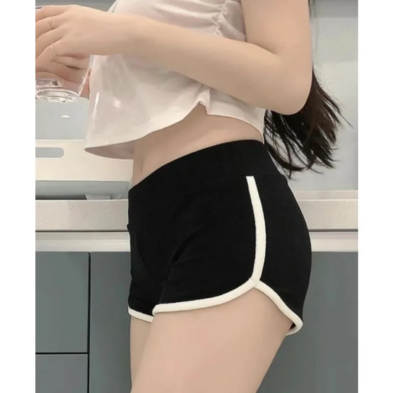 

Сексуальные шорты с эффектом удлинения ног, эластичным поясом, белого цвета, повседневные, летние, спортивные, универсальные, с низкой посадкой, подтягивающие ягодицы