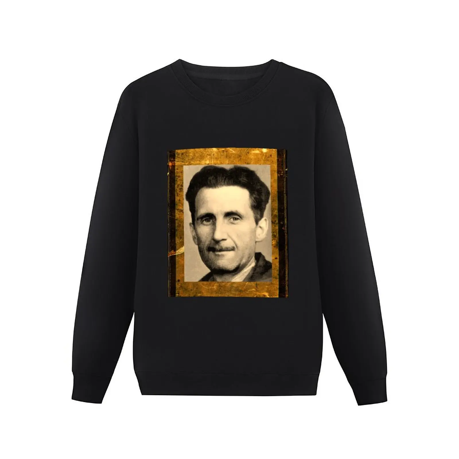 George Orwell Famous Author Vintage Portrait Public Domain Images Design Pullover Hoodie men clothing winter man sweatshirt