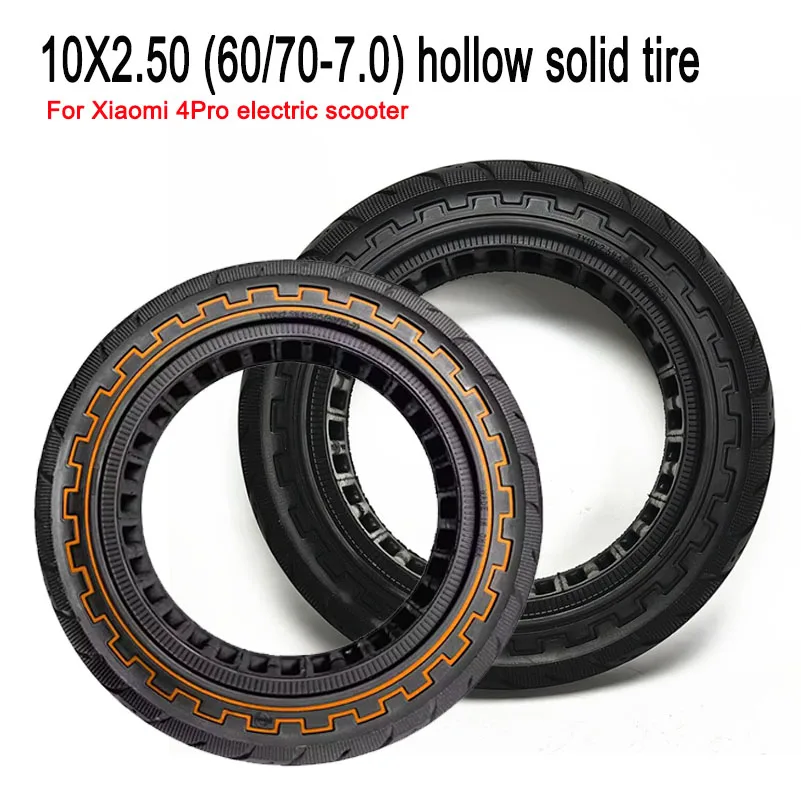 

10X2.50 (60/70-7.0) hollow solid tire 10 inch for Xiaomi M4 Pro electric scooter vacuum explosion-proof honeycomb solid tire