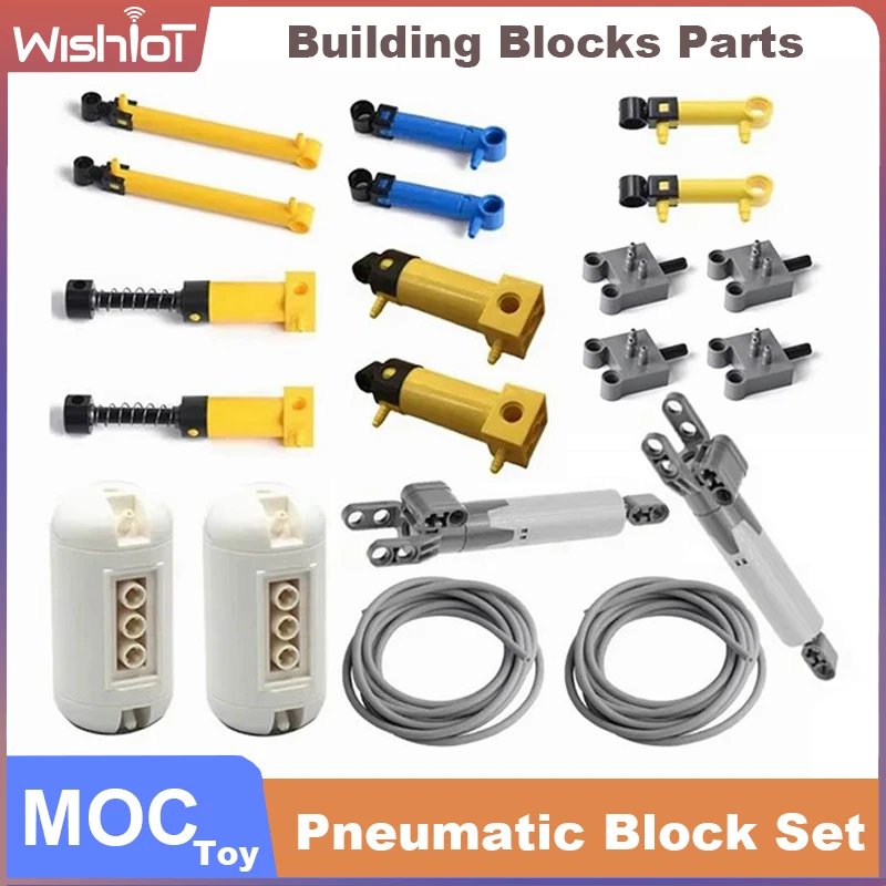 

MOC Technical Hose Air Pump Tank Push Rod Putter Switch Piston Compatible With legoeds Pneumatic Parts 42043 47225 61904 9641