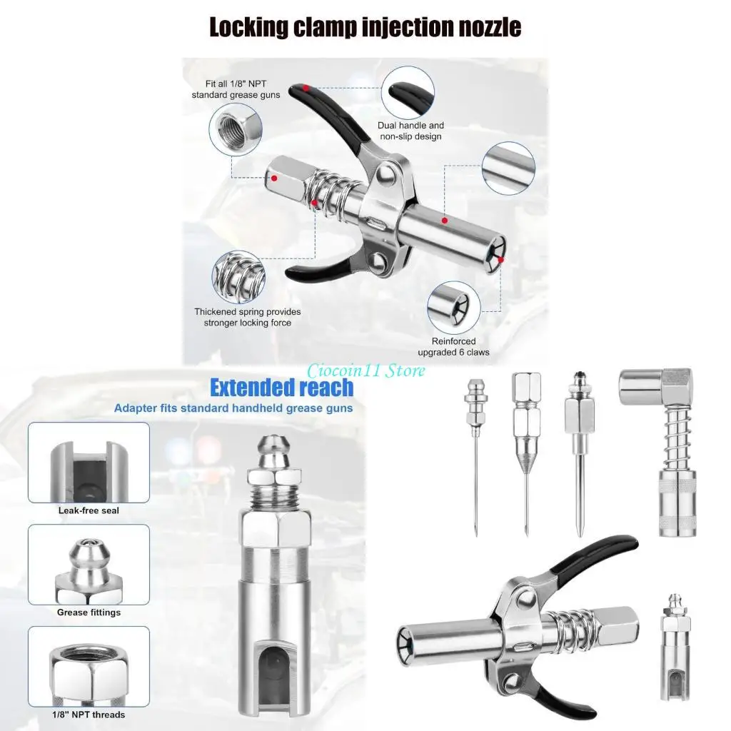 

Y1UB Grease Guns Supters Fittings, инструмент смазки на 90 градусов, подходящий для трудных для ремонтных мастерских фитингов