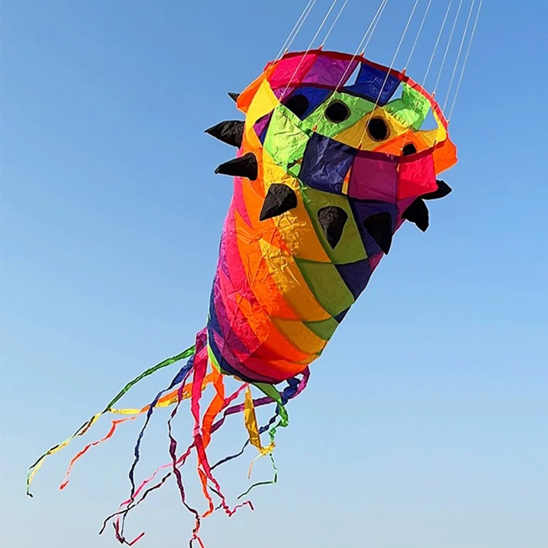 3.5M Rainbow Soft Kite Hanger 3D Rotating Tail Outdoor Competition Performance Easy To Fly and Tear Proof Cometa Gigante