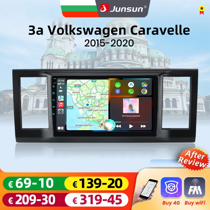 Radio Junsun de 8 Núcleos con Carplay y Android Auto para VW Transporter Caravelle T6 MULTIVAN 2015-2020, 4G, GPS, Navegación, Multimedia, DAB