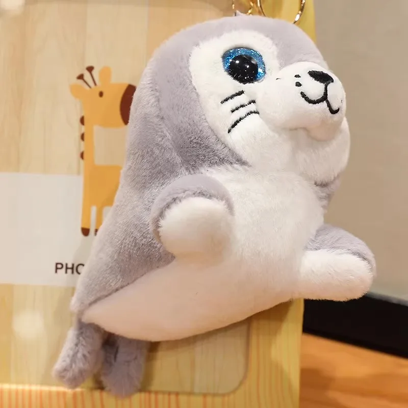 

Zebra Doll Small Hanging Toy Plush Bear Seal Animal Keychain Bag Accessory for Girls Soft Stuffed Toy Gift