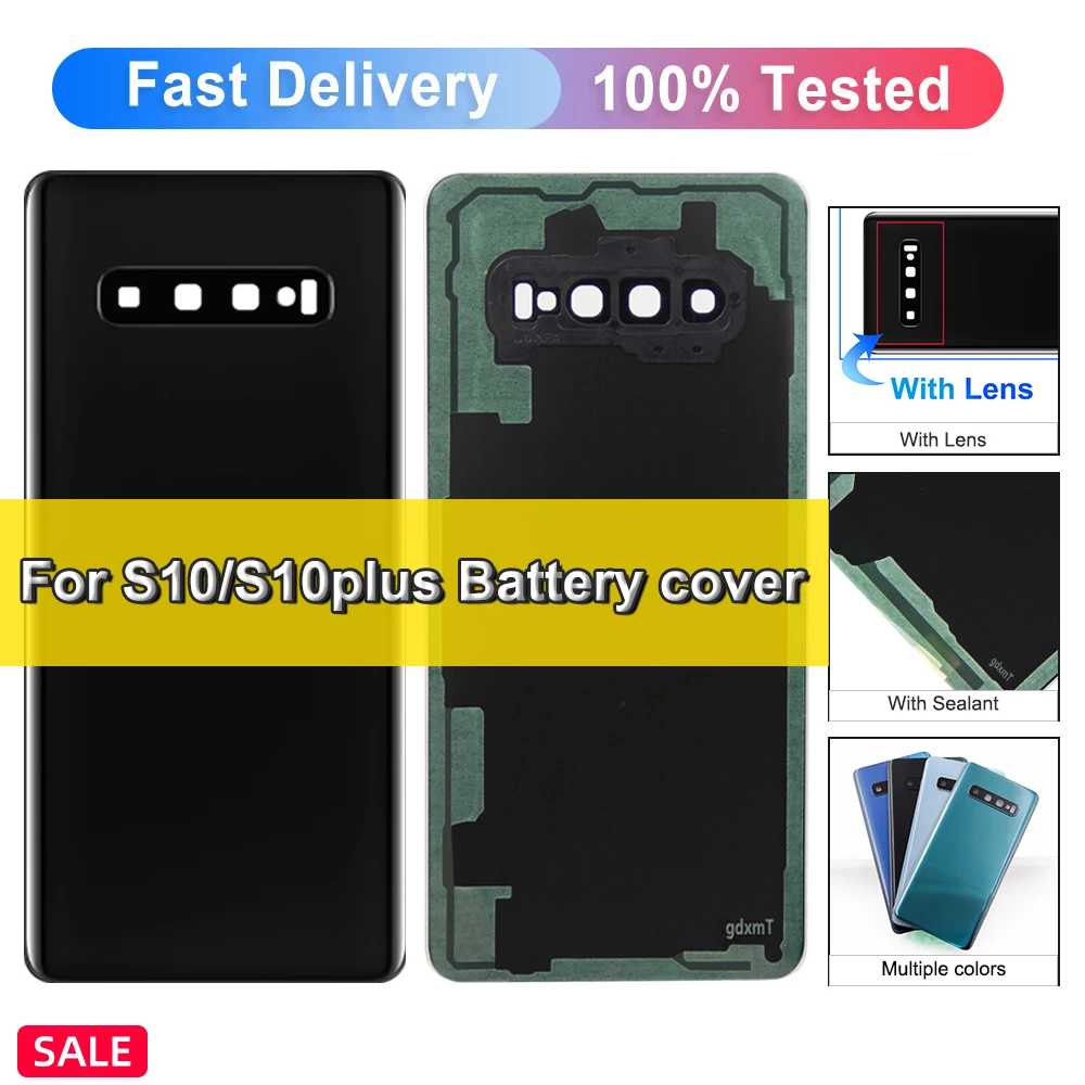 Coque arrière pour Samsung Galaxy S10 S10 plus, remplacement de la coque arrière, boîtier de batterie rigide, coque arrière avec adhésif