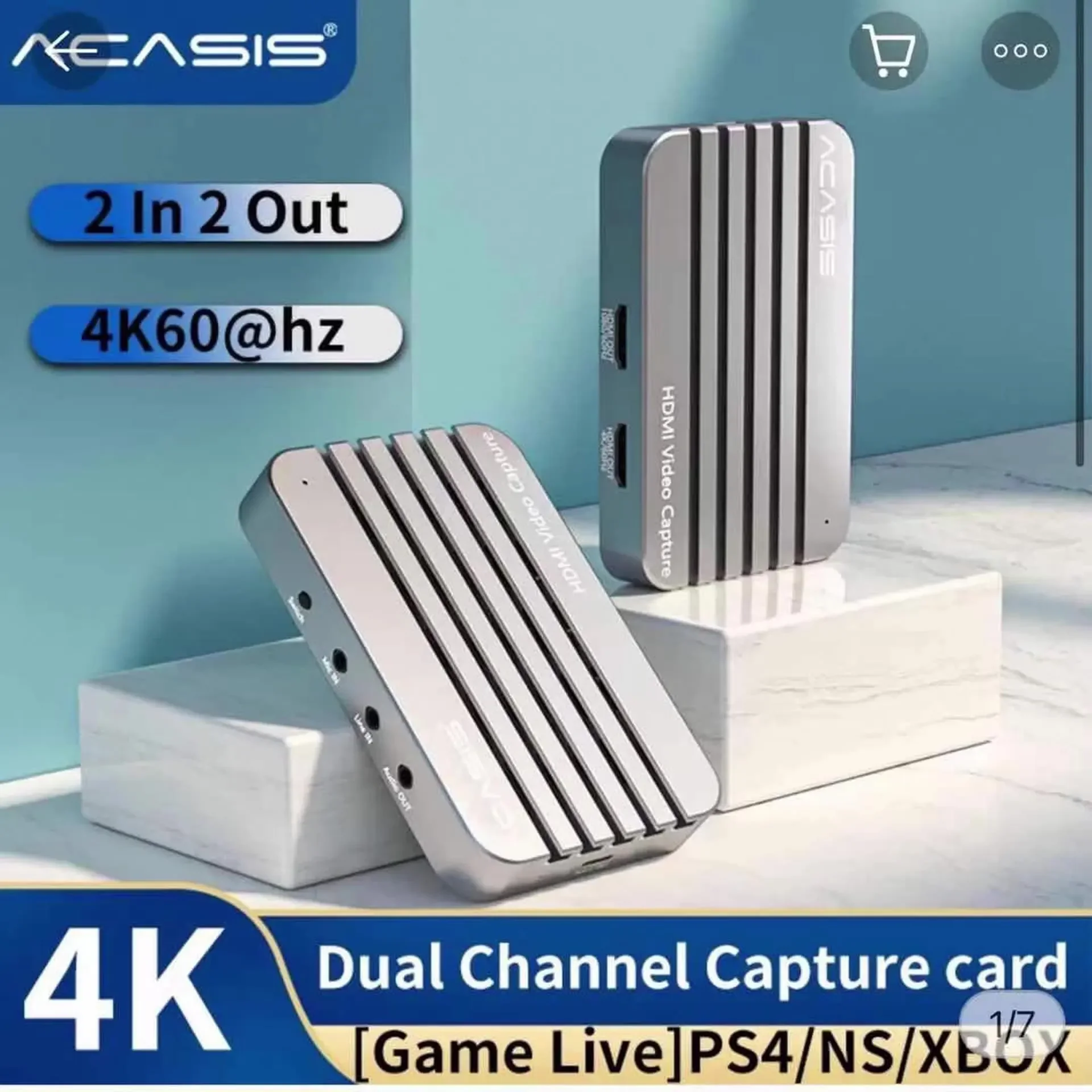 Acasis New Design hd 1080p/4K 60fps Double Loop Out for Laptops Live Streaming Capture Video Card